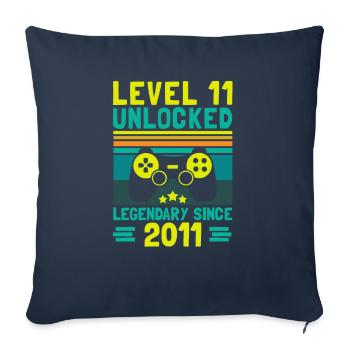 Level 11 Unlocked Legendary Since 2011 Gamer 11. - Sofakissenbezug 45 x 45 cm - Navy - Vorne