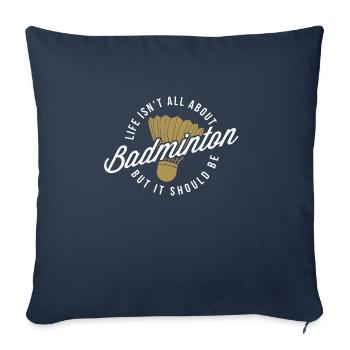 Drôle de pickleball Badminton Badminton Badminton - Housse de coussin décorative 45 x 45 cm - bleu marine - Devant