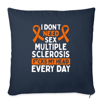Multiple Sclerosis Awareness Orange MS Ribbon - Sofa pillowcase 17,3'' x 17,3'' (45 x 45 cm) - navy - Front