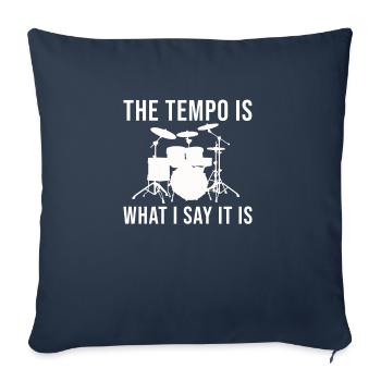 Batterie Le tempo est ce que je dis c’est batteur - Housse de coussin décorative 45 x 45 cm - bleu marine - Devant