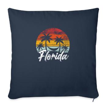 Beach Surfing Summer Miami Florida Voyage de vacances - Housse de coussin décorative 45 x 45 cm - bleu marine - Devant
