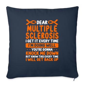 Multiple Sclerosis Awareness Month MS Ribbon - Sofa pillowcase 17,3'' x 17,3'' (45 x 45 cm) - navy - Front