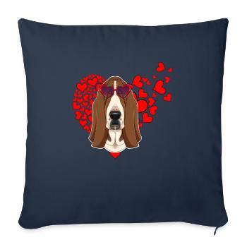 Basset Hound Lover I Dog Lover I Basset Hound - Housse de coussin décorative 45 x 45 cm - bleu marine - Devant