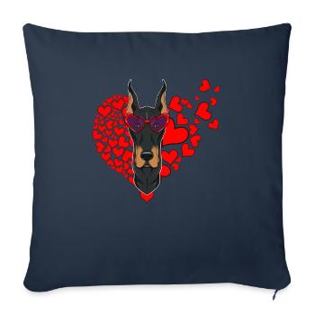 Doberman Lover I Dog Lover I Doberman - Sofa pillowcase 17,3'' x 17,3'' (45 x 45 cm) - navy - Front