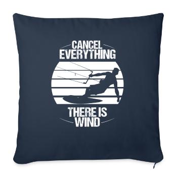 Kitesurfing Wind Kiteboarder Kitesurf Kiteboarder - Sofa pillowcase 17,3'' x 17,3'' (45 x 45 cm) - navy - Front