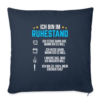 Ruhestand 2022 Lustiger Rentner Spruch Rente 2022 - Sofakissenbezug 45 x 45 cm - Navy - Vorne