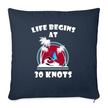Life begins at 30 knots - Housse de coussin décorative 45 x 45 cm - bleu marine - Devant