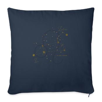 Signe du Zodiaque Lion Horoscope Astrologie - Housse de coussin décorative 45 x 45 cm - bleu marine - Devant
