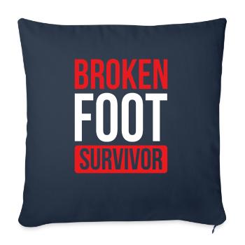 Get well soon Broken Foot Foot Survivor - Sofa pillowcase 17,3'' x 17,3'' (45 x 45 cm) - navy - Front