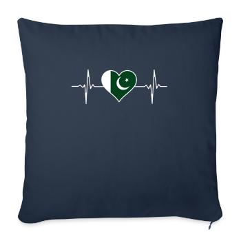 Pakistan Heartbeat - Housse de coussin décorative 45 x 45 cm - bleu marine - Devant