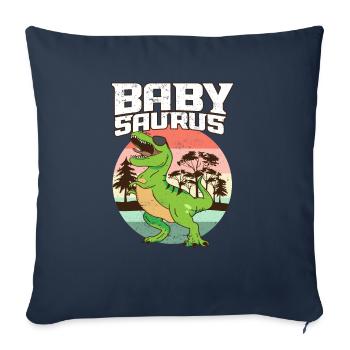 Saurus Famille Matching I Tyrannosaurus T-Rex I - Housse de coussin décorative 45 x 45 cm - bleu marine - Devant