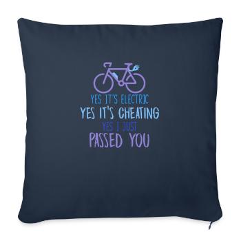 Yes, it's electric yes, it's scam I have - Sofa pillowcase 17,3'' x 17,3'' (45 x 45 cm) - navy - Front
