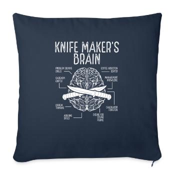 Knife Collecting Bladesmith Making Bladesmithing - Sofa pillowcase 17,3'' x 17,3'' (45 x 45 cm) - navy - Front