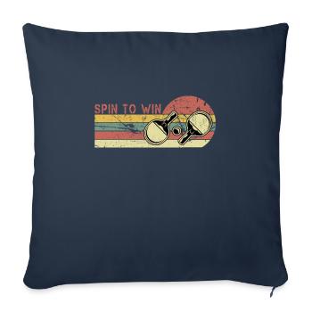 Spin pour gagner. Tennis de table, Ping Pong - Housse de coussin décorative 45 x 45 cm - bleu marine - Devant