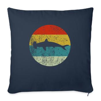 hammerhead shark - Sofa pillowcase 17,3'' x 17,3'' (45 x 45 cm) - navy - Front