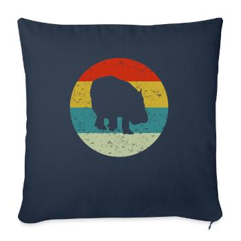 Nilpferd - Sofakissenbezug 45 x 45 cm - Navy - Vorne