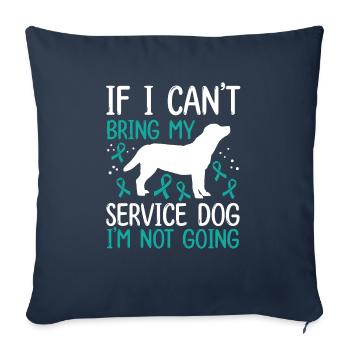 PTSD Support Chien De soutien Soutien Animal TSD Chien - Housse de coussin décorative 45 x 45 cm - bleu marine - Devant