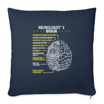 Neuroscience Neurologue Neurologue Scientifique - Housse de coussin décorative 45 x 45 cm - bleu marine - Devant