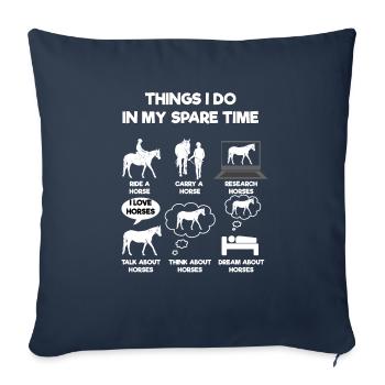 Cheval - Housse de coussin décorative 45 x 45 cm - bleu marine - Devant