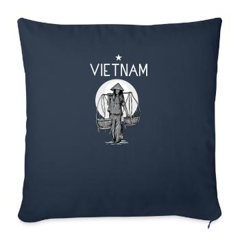 Vietnam I Hanoi Scooter Pho Bo Motif de voyage pour - Housse de coussin décorative 45 x 45 cm - bleu marine - Devant