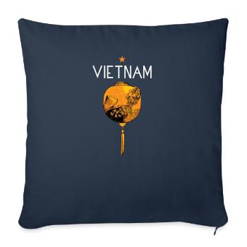 Vietnam I Hanoi Scooter Pho Bo Motif de voyage pour - Housse de coussin décorative 45 x 45 cm - bleu marine - Devant