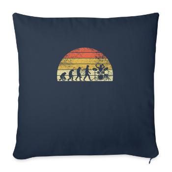 Drummer Evolution Sunset Schlagzeuger - Sofakissenbezug 45 x 45 cm - Navy - Vorne