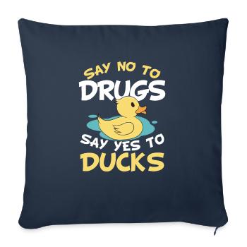 Yellow Rubber Duckie Say No To Drugs Say Yes To You - Sofa pillowcase 17,3'' x 17,3'' (45 x 45 cm) - navy - Front