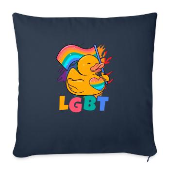 LGBT Bath Duckie Gay Pride Human Rights Lesbian Ru - Sofa pillowcase 17,3'' x 17,3'' (45 x 45 cm) - navy - Front