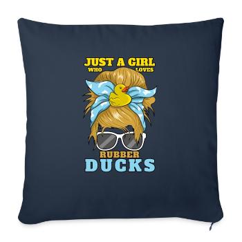 Women Bath Duckie Just A Girl Who Loves Rubber Duc - Sofa pillowcase 17,3'' x 17,3'' (45 x 45 cm) - navy - Front