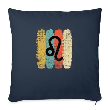 Leo Zodiac Sign Horoscope Retro Bday Gift - Sofa pillowcase 17,3'' x 17,3'' (45 x 45 cm) - navy - Front