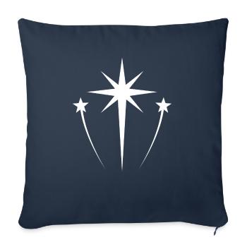 Étoile filante Blanche - Housse de coussin décorative 45 x 45 cm - bleu marine - Devant