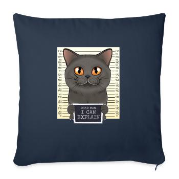 British Shorthair Cat Mom - Dear Mom I Can Explain - Sofa pillowcase 17,3'' x 17,3'' (45 x 45 cm) - navy - Front