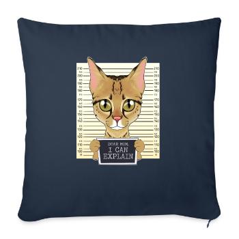 Savannah Cat Mom - Chère maman que je peux expliquer - Housse de coussin décorative 45 x 45 cm - bleu marine - Devant
