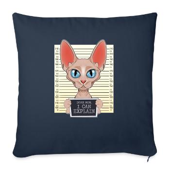 Sphynx Cat Mom - Chère maman que je peux expliquer - Housse de coussin décorative 45 x 45 cm - bleu marine - Devant