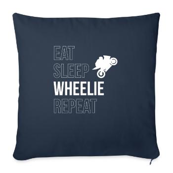 Eat Sleep Wheelie Repeat Gift Super Athlete - Sofa pillowcase 17,3'' x 17,3'' (45 x 45 cm) - navy - Front