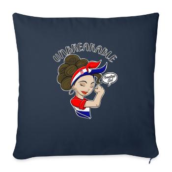 Fille croate incassable I Patrimoine croate I - Housse de coussin décorative 45 x 45 cm - bleu marine - Devant