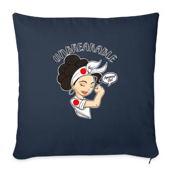 Fille japonaise incassable I Héritage japonais I - Housse de coussin décorative 45 x 45 cm - bleu marine - Devant
