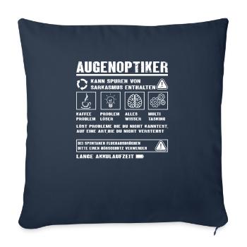 AUGENOPTIKER Spruch Beruf Sarkasmus Lustig Humor - Sofakissenbezug 45 x 45 cm - Navy - Vorne