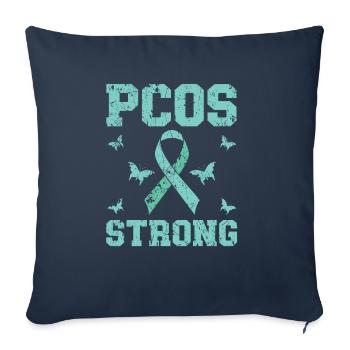 PCOS Strong Polycystic Ovary Syndrome Warrior - Sofa pillowcase 17,3'' x 17,3'' (45 x 45 cm) - navy - Front