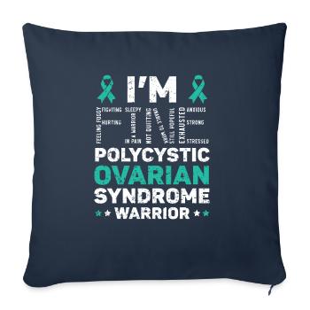 I'm Fine Polycystic Ovary Syndrome Warrior PCOS - Sofa pillowcase 17,3'' x 17,3'' (45 x 45 cm) - navy - Front