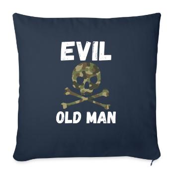 Le vieil homme maléfique Le méchant vieux homme Crâne - Housse de coussin décorative 45 x 45 cm - bleu marine - Devant