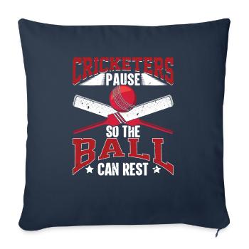 Cricketer Lifestyle Sport Cricketing Game Geschen - Housse de coussin décorative 45 x 45 cm - bleu marine - Devant