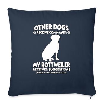 Funny Rottweiler Dog Training Dog Owner - Sofa pillowcase 17,3'' x 17,3'' (45 x 45 cm) - navy - Front