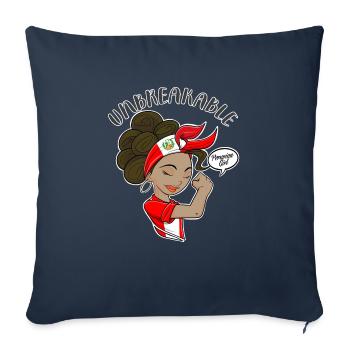Fille péruvienne incassable I Patrimoine péruvien I - Housse de coussin décorative 45 x 45 cm - bleu marine - Devant