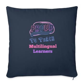 Fier d’enseigner aux apprenants multilingues Mehrsprachig - Housse de coussin décorative 45 x 45 cm - bleu marine - Devant