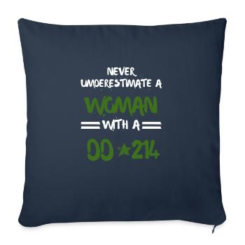 Woman With DD-214 Female Veterans Day Cute Retro - Sofa pillowcase 17,3'' x 17,3'' (45 x 45 cm) - navy - Front