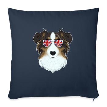 Berger australien UK Lunettes de soleil I Deutsch Flag - Housse de coussin décorative 45 x 45 cm - bleu marine - Devant