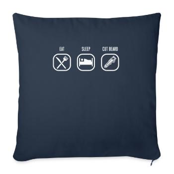 Manger Slee Cut Beart Shirt Cadeau Barbier - Housse de coussin décorative 45 x 45 cm - bleu marine - Devant