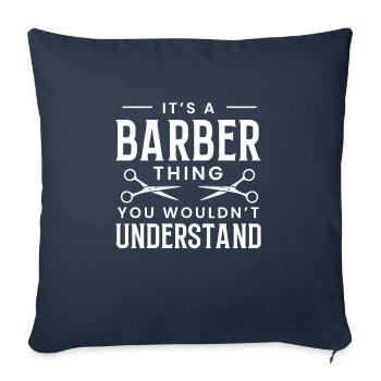 C’est un truc de barbier ... Chemise de coiffeur Bart - Housse de coussin décorative 45 x 45 cm - bleu marine - Devant