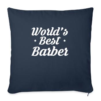 Meilleur cadeau de chemise de barbier au monde - Housse de coussin décorative 45 x 45 cm - bleu marine - Devant